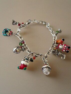 Brighton Holly Christmas Holiday Charm Bracelet Awesome Charms.